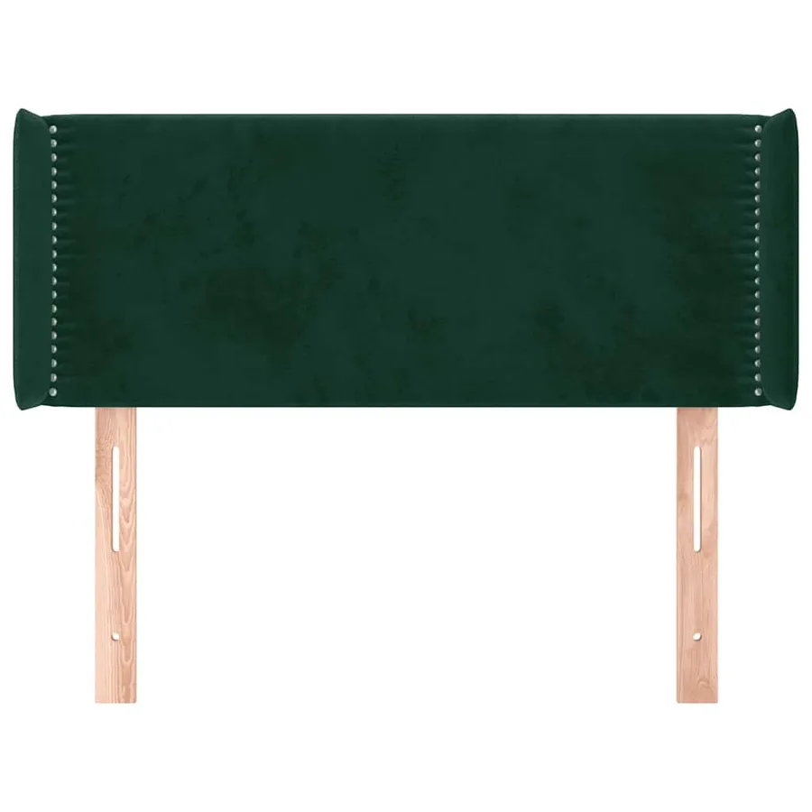 Tête de lit avec oreilles Vert foncé 83x16x78/88 cm Velours - 3