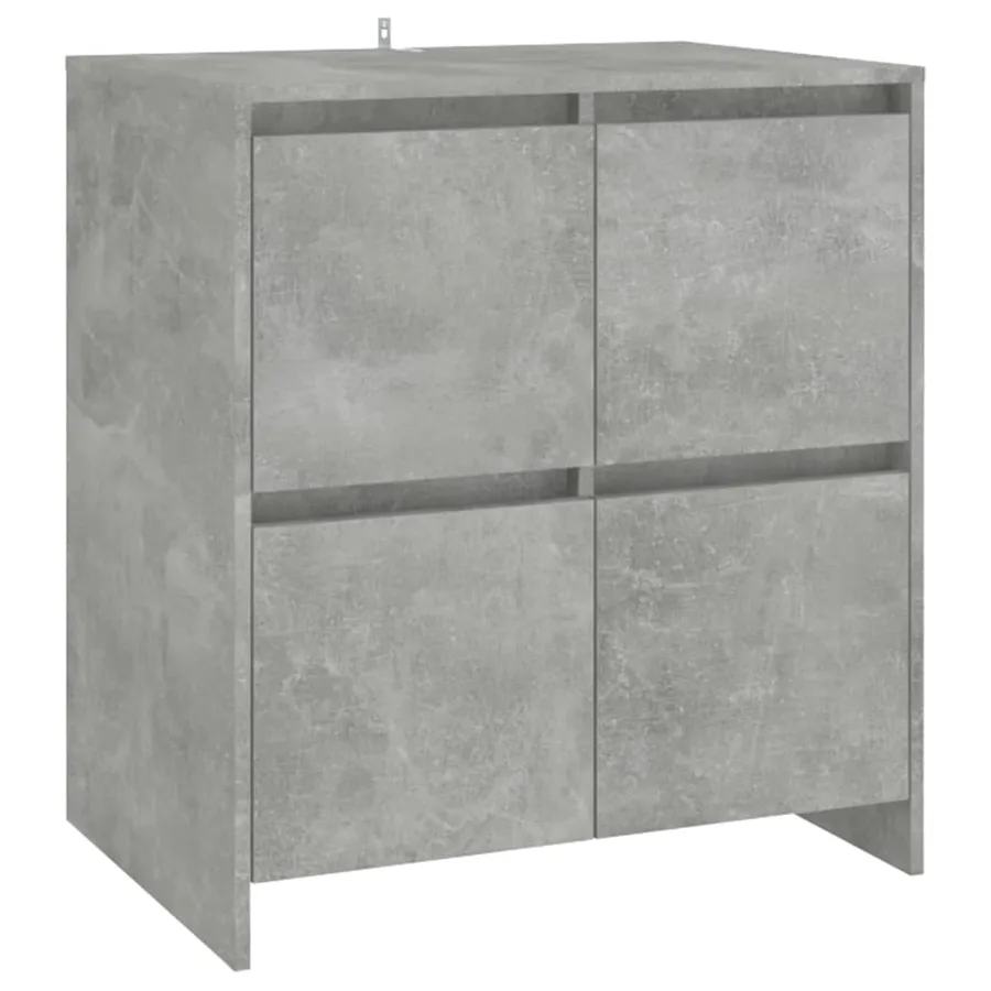 Buffets 3 pcs Gris béton Bois d'ingénierie - 5
