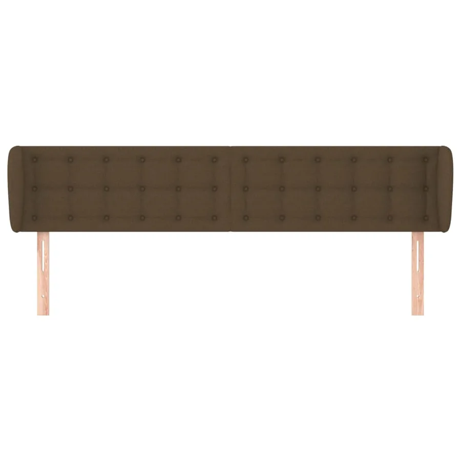 Tête de lit avec oreilles Marron foncé 203x23x78/88 cm Tissu - 3