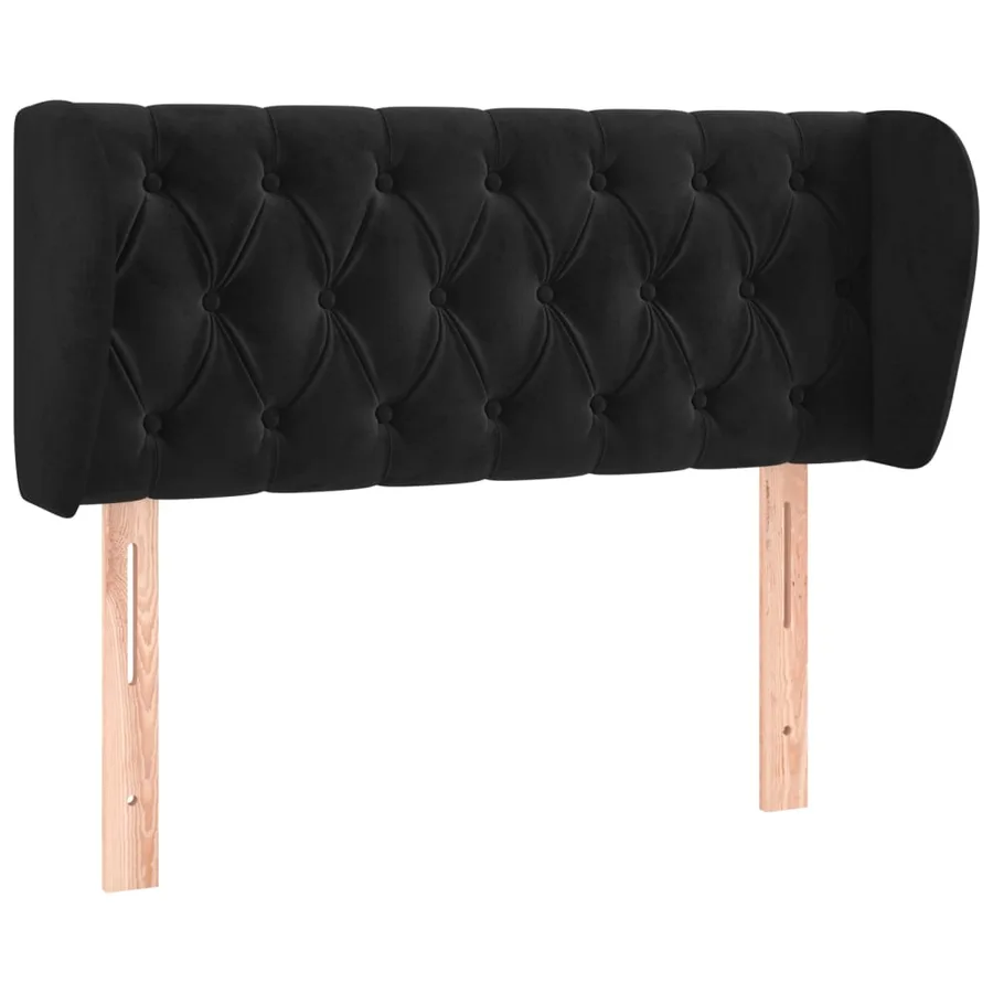 Tête de lit avec oreilles Noir 93x23x78/88 cm Velours - 2