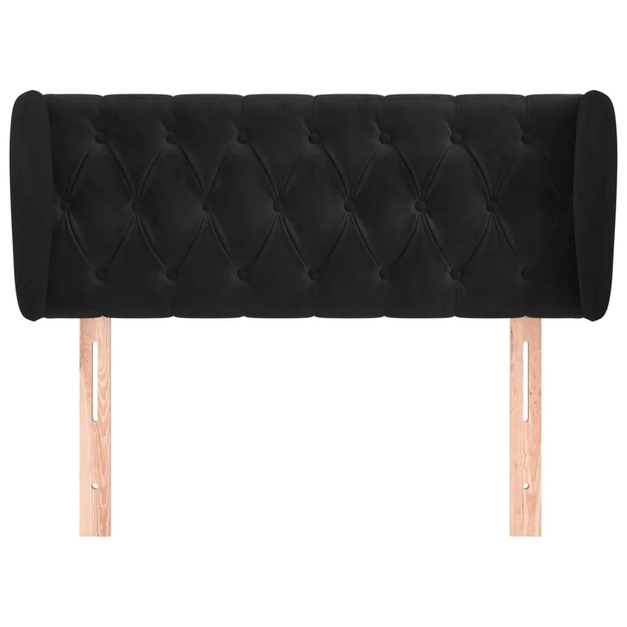 Tête de lit avec oreilles Noir 93x23x78/88 cm Velours - 3