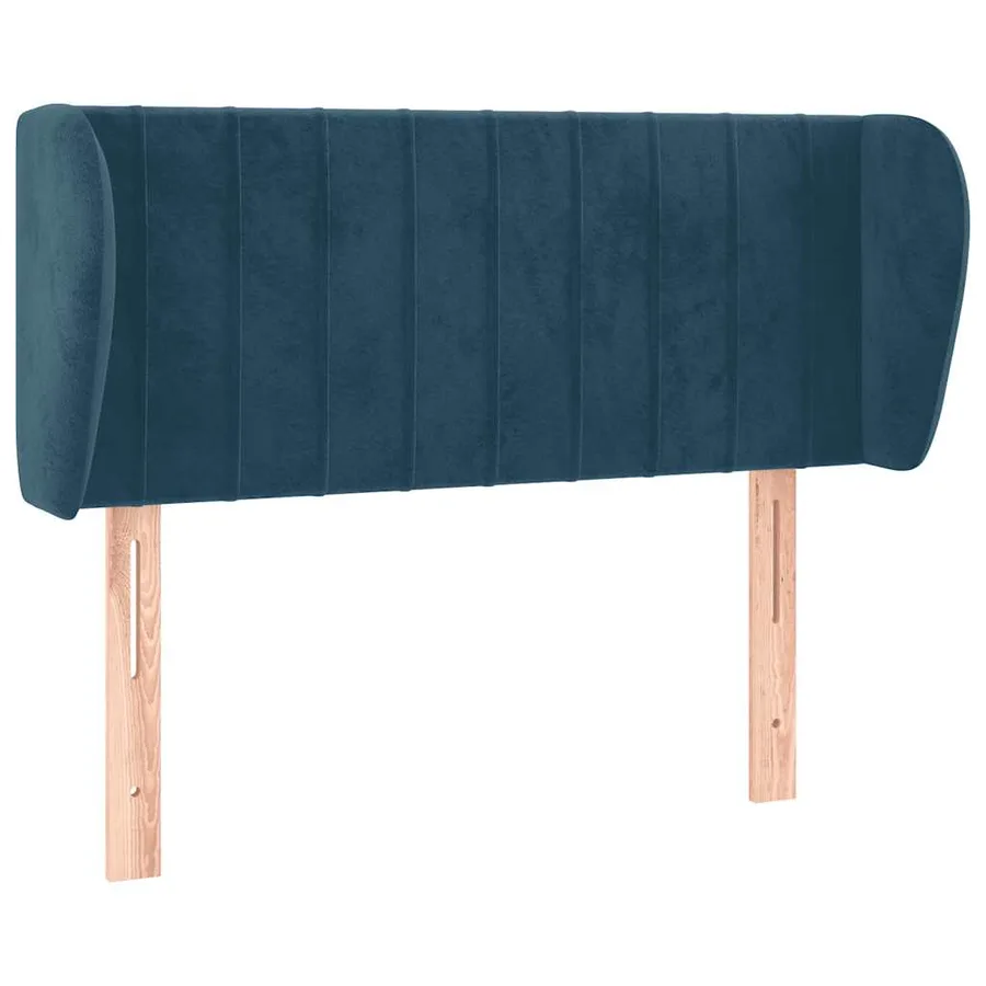Tête de lit avec oreilles Bleu foncé 103x23x78/88 cm Velours - 2