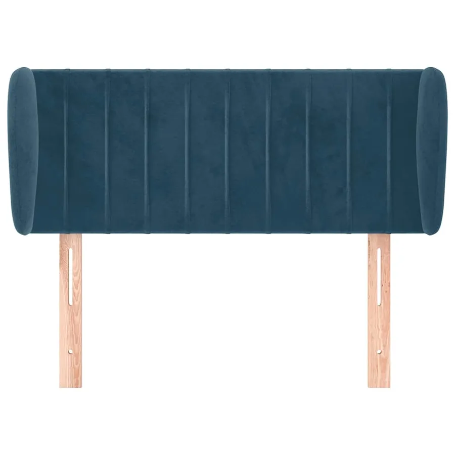Tête de lit avec oreilles Bleu foncé 103x23x78/88 cm Velours - 3