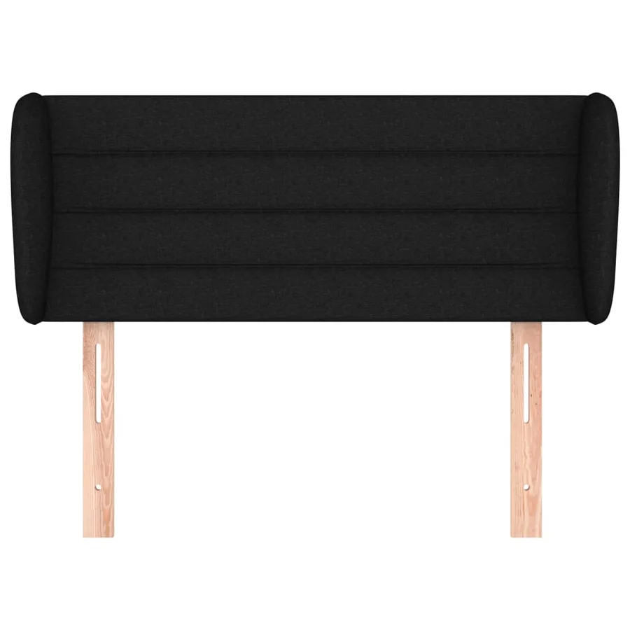 Tête de lit avec oreilles Noir 103x23x78/88 cm Tissu - 3