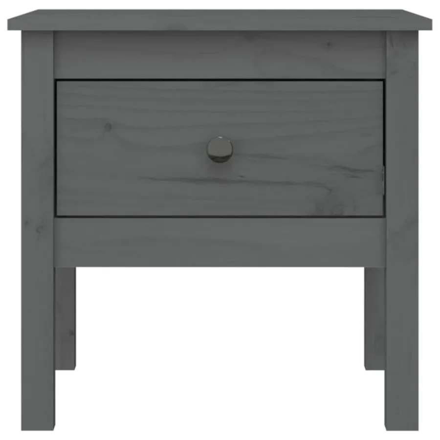 Tables d'appoint 2 pcs Gris 50x50x49 cm Bois massif de pin - 8