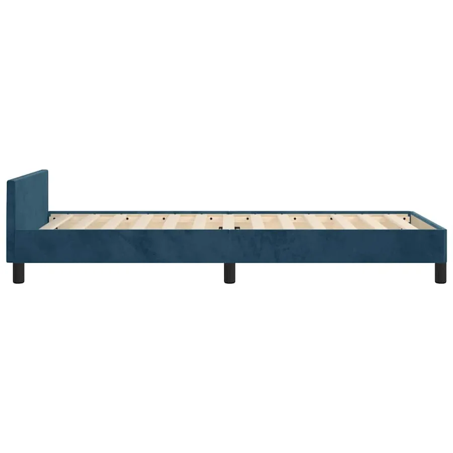 Cadre de lit sans matelas bleu foncé 100x200 cm velours - 7