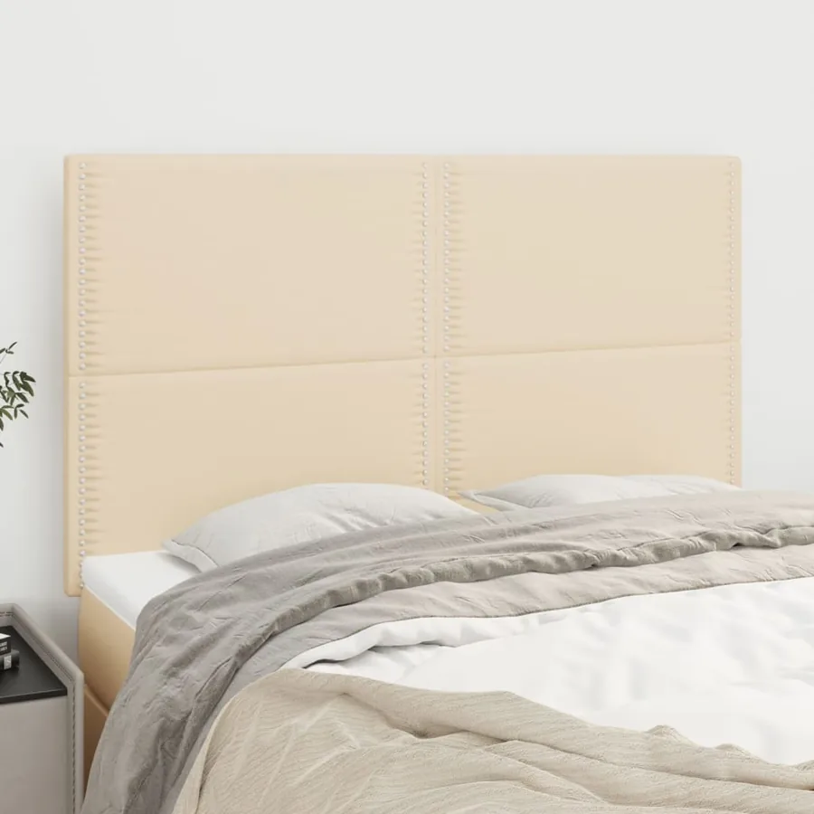 Tête de lit Crème 144x5x118/128 cm Tissu