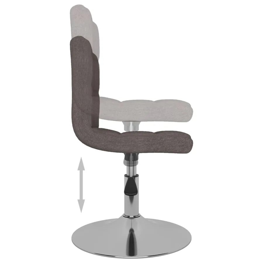 Chaise pivotante de salle à manger Taupe Tissu - 3