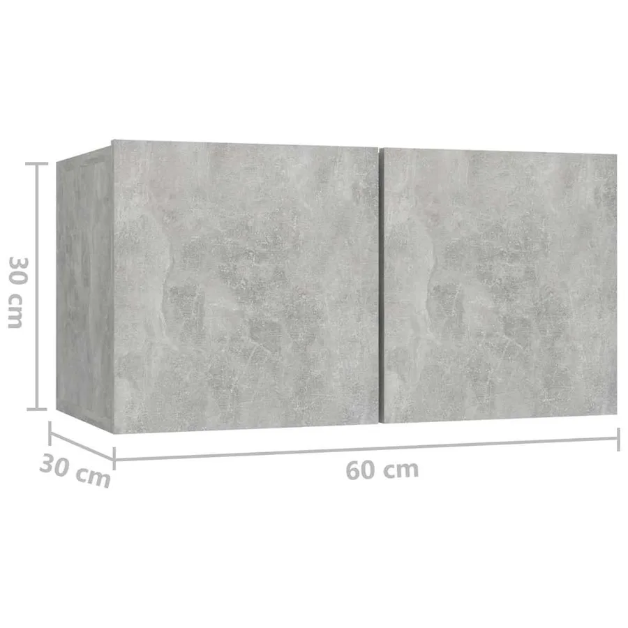 Ensemble de meubles TV 7 pcs Gris béton Bois d'ingénierie - 11