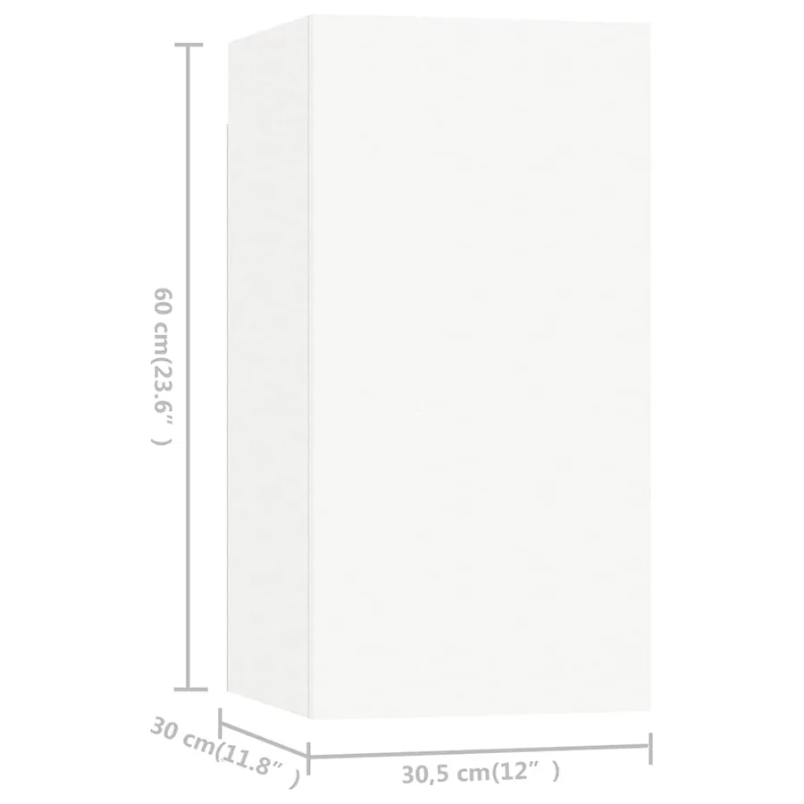 Meubles TV 7 pcs Blanc 30,5x30x60 cm Bois d'ingénierie - 7