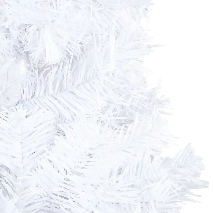 Arbre de Noël artificiel pré-éclairé et boules blanc 210 cm PVC - 11