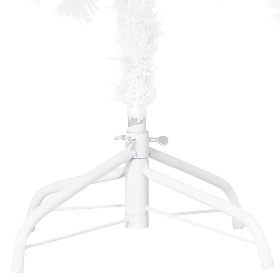 Arbre de Noël artificiel pré-éclairé et boules blanc 210 cm PVC - 12
