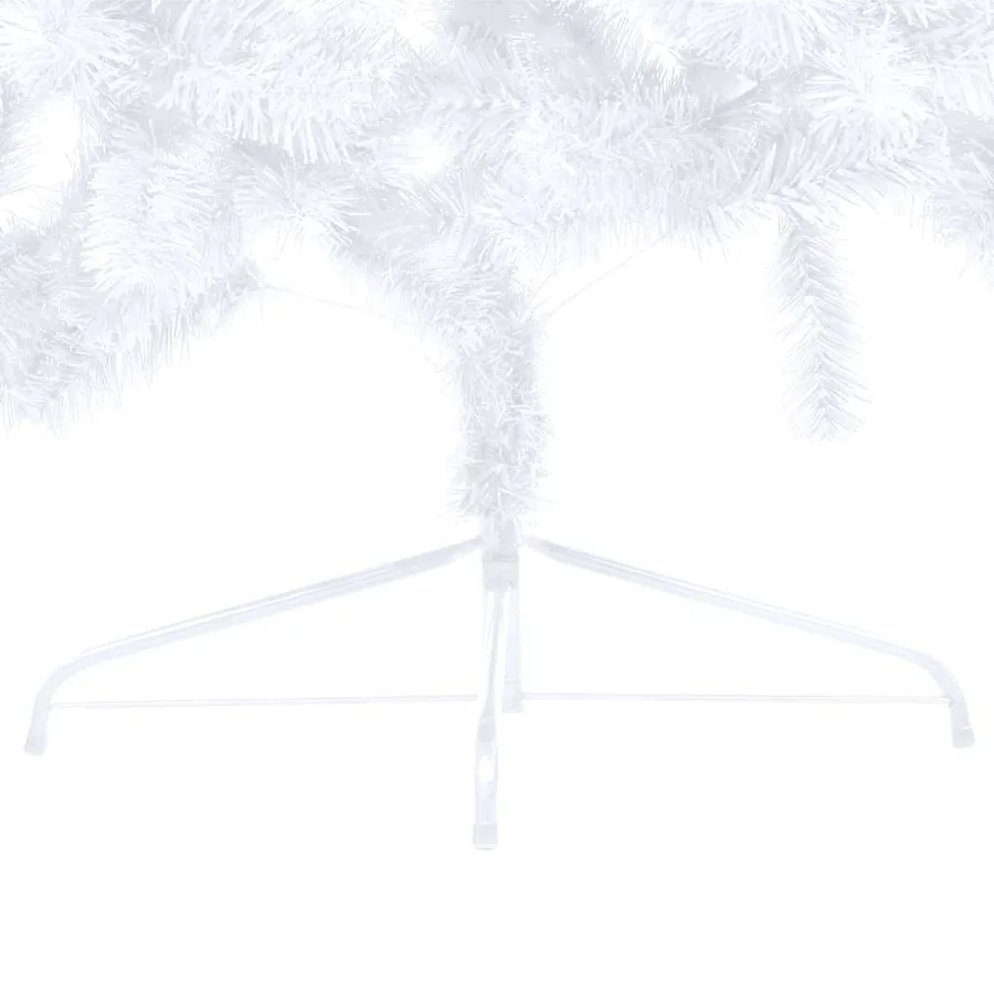 Demi-arbre de Noël artificiel pré-éclairé et boules blanc 240cm - 6