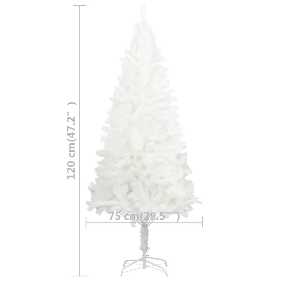 Arbre de Noël artificiel pré-éclairé et boules blanc 120 cm - 13
