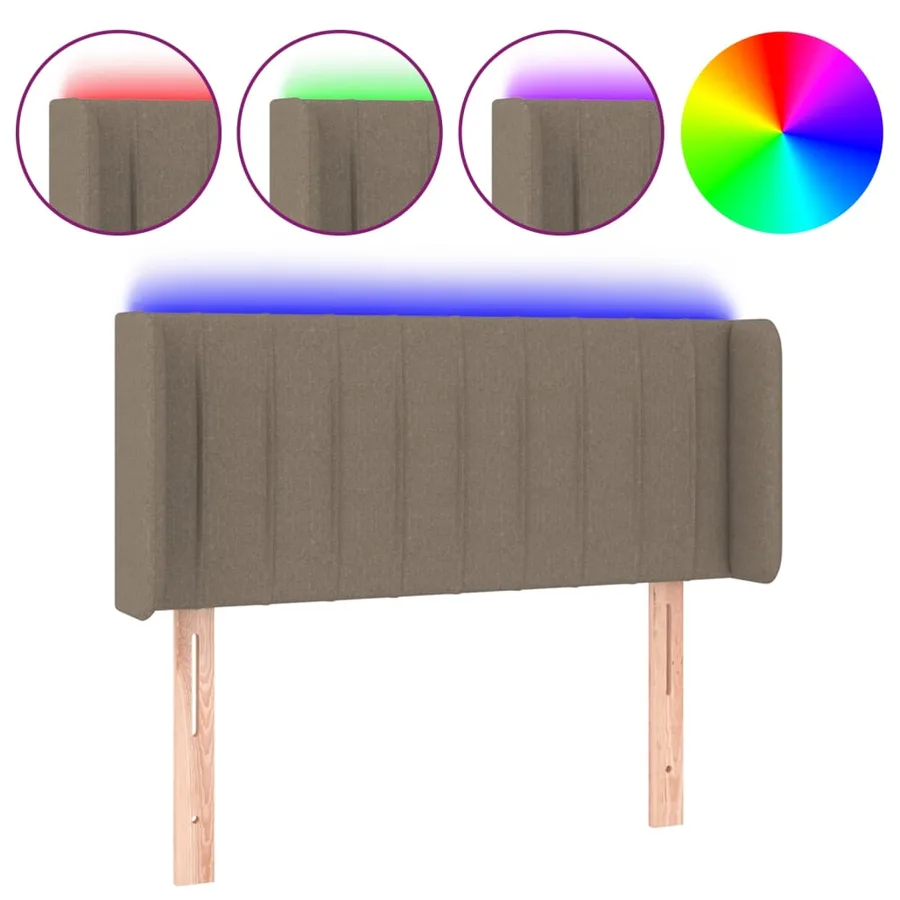 Tête de lit à LED Taupe 93x16x78/88 cm Tissu - 2
