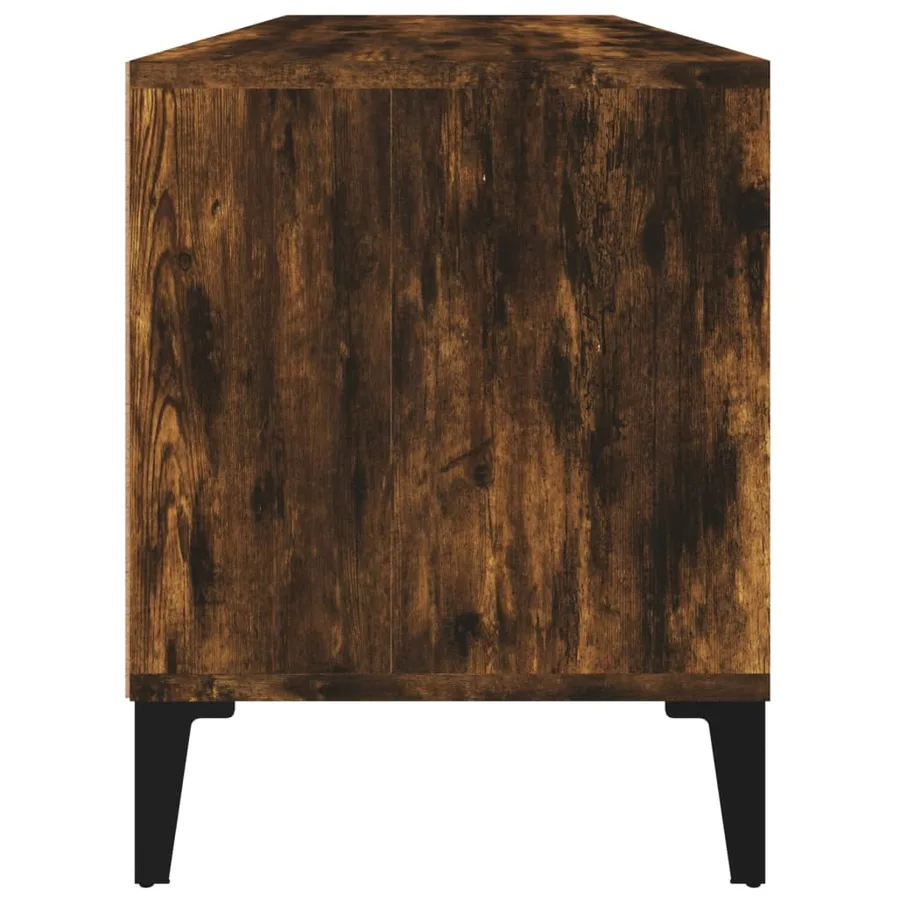 Meuble TV chêne fumé 100x34,5x44,5 cm bois d'ingénierie - 7