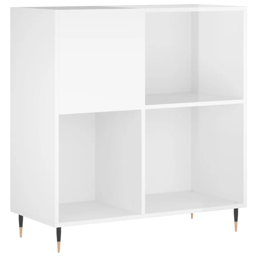Armoire à disques blanc brillant 84,5x38x89cm bois d'ingénierie - 2