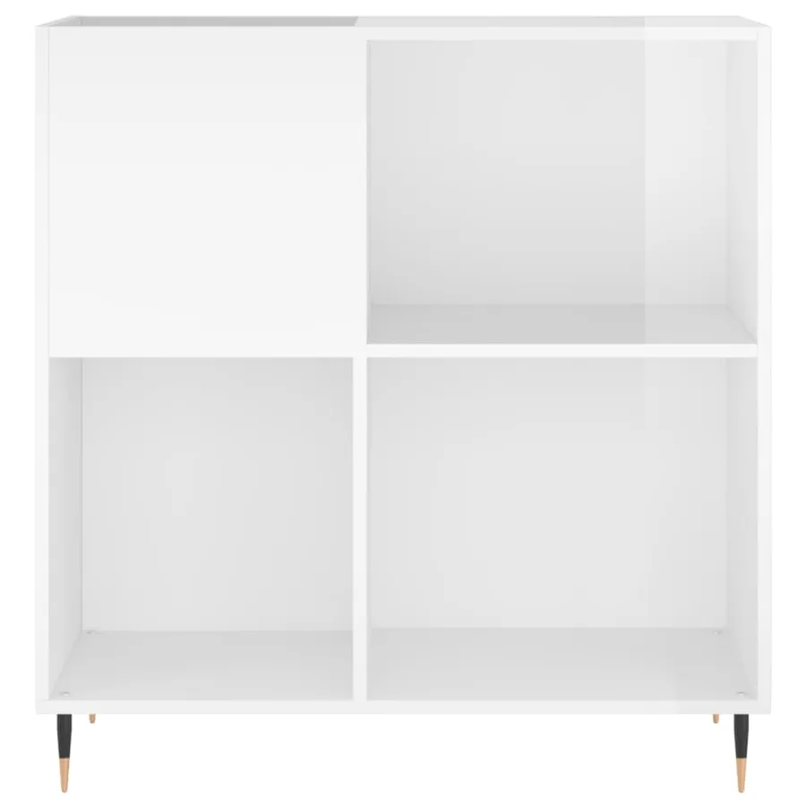 Armoire à disques blanc brillant 84,5x38x89cm bois d'ingénierie - 4