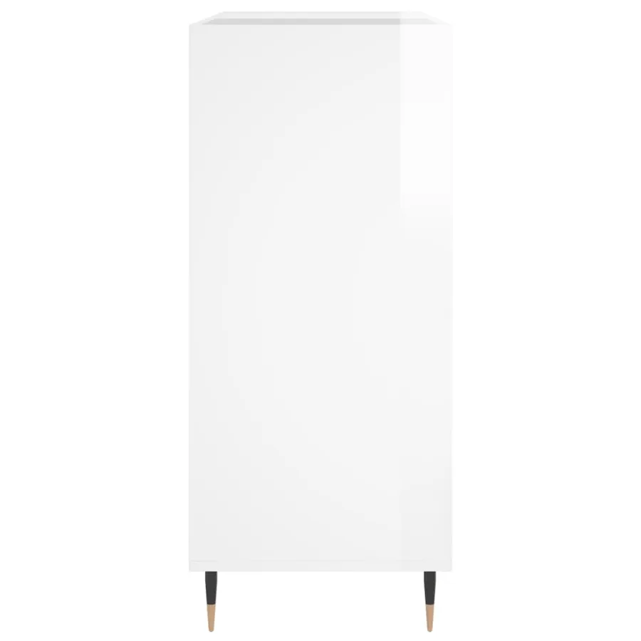 Armoire à disques blanc brillant 84,5x38x89cm bois d'ingénierie - 5