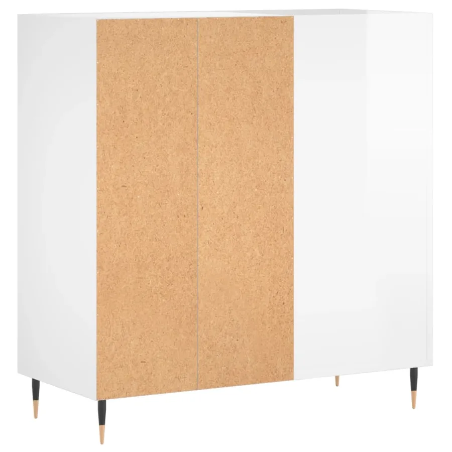 Armoire à disques blanc brillant 84,5x38x89cm bois d'ingénierie - 6