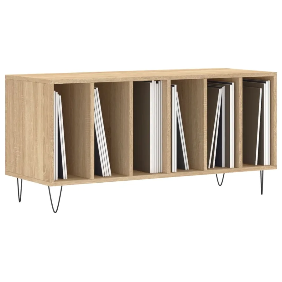 Armoire à disques chêne sonoma 100x38x48 cm bois d'ingénierie - 3