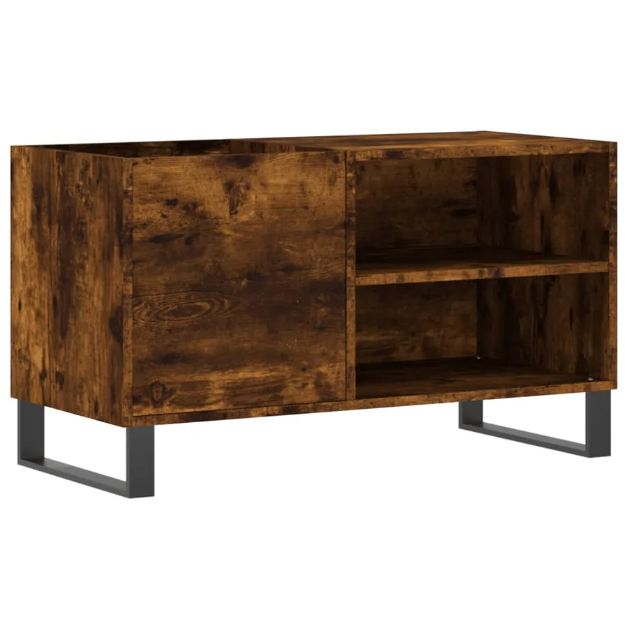 Armoire à disques chêne fumé 85x38x48 cm bois d'ingénierie - 2