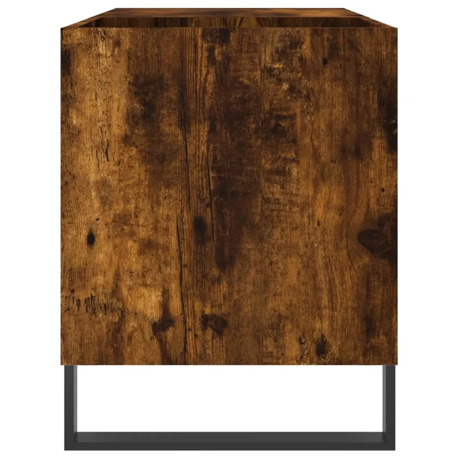 Armoire à disques chêne fumé 85x38x48 cm bois d'ingénierie - 5