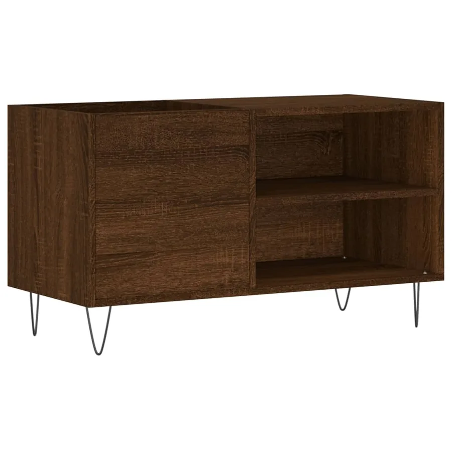 Armoire à disques chêne marron 85x38x48 cm bois d'ingénierie - 2