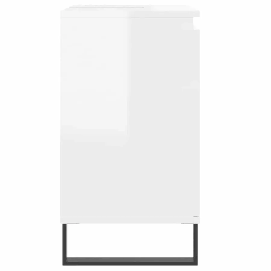Armoire de bain blanc brillant 58x33x60 cm bois d'ingénierie - 6