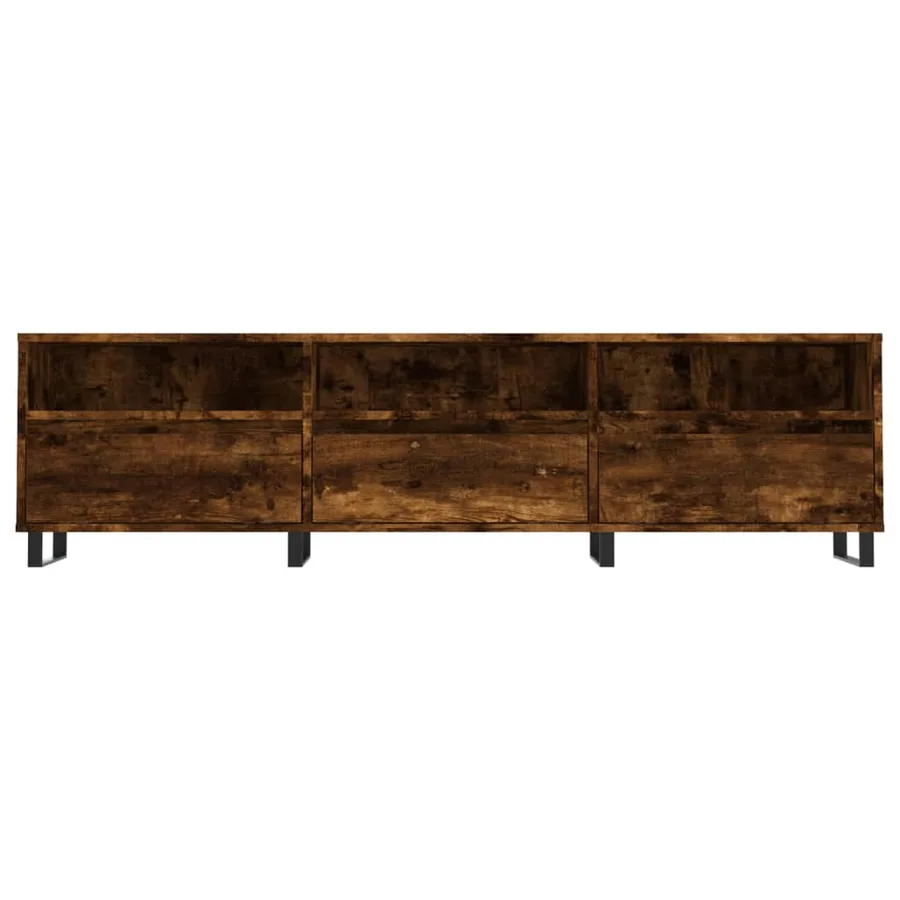 Meuble TV chêne fumé 150x30x44,5 cm bois d'ingénierie - 5