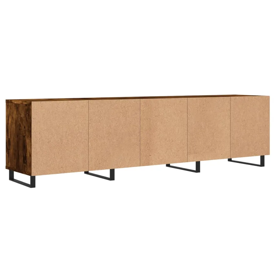 Meuble TV chêne fumé 150x30x44,5 cm bois d'ingénierie - 8