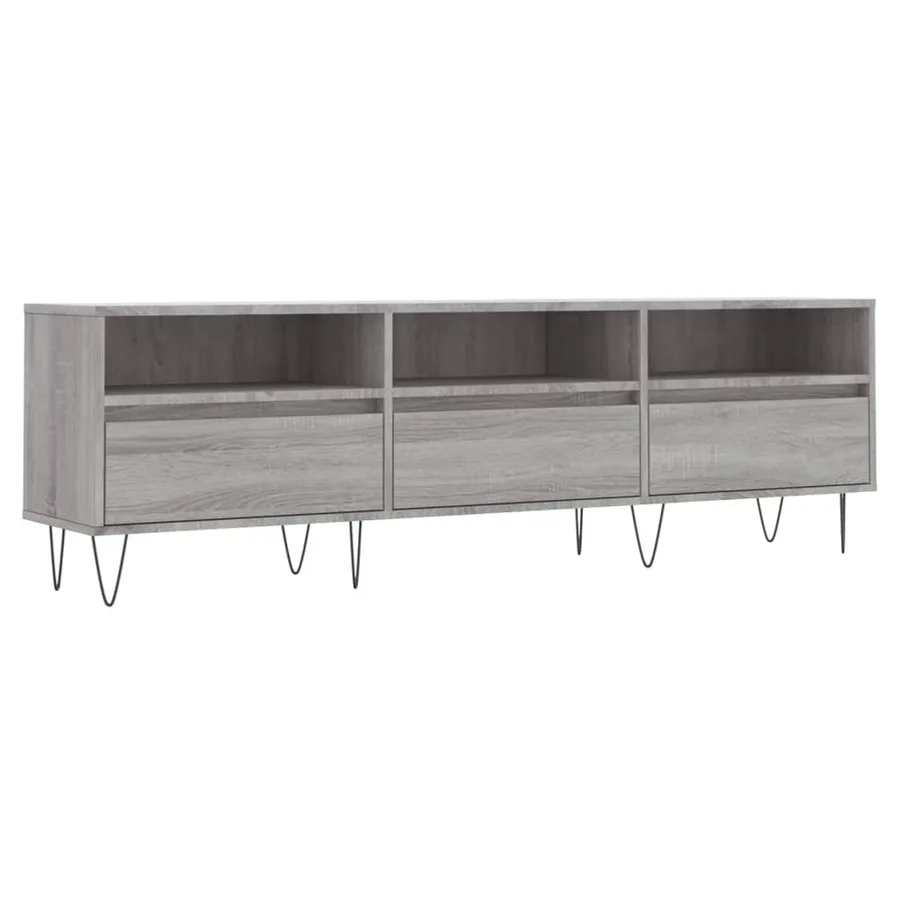 Meuble TV sonoma gris 150x30x44,5 cm bois d'ingénierie - 2