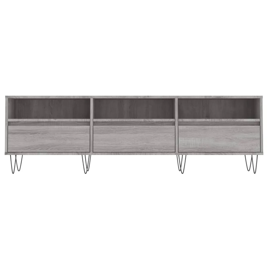 Meuble TV sonoma gris 150x30x44,5 cm bois d'ingénierie - 5