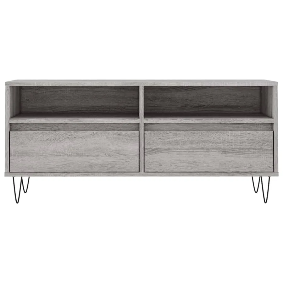 Meuble TV sonoma gris 100x34,5x44,5 cm bois d'ingénierie - 5