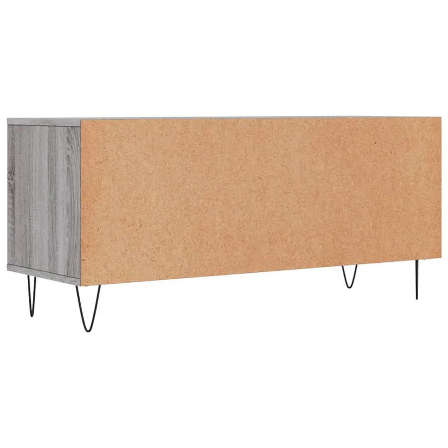 Meuble TV sonoma gris 100x34,5x44,5 cm bois d'ingénierie - 8