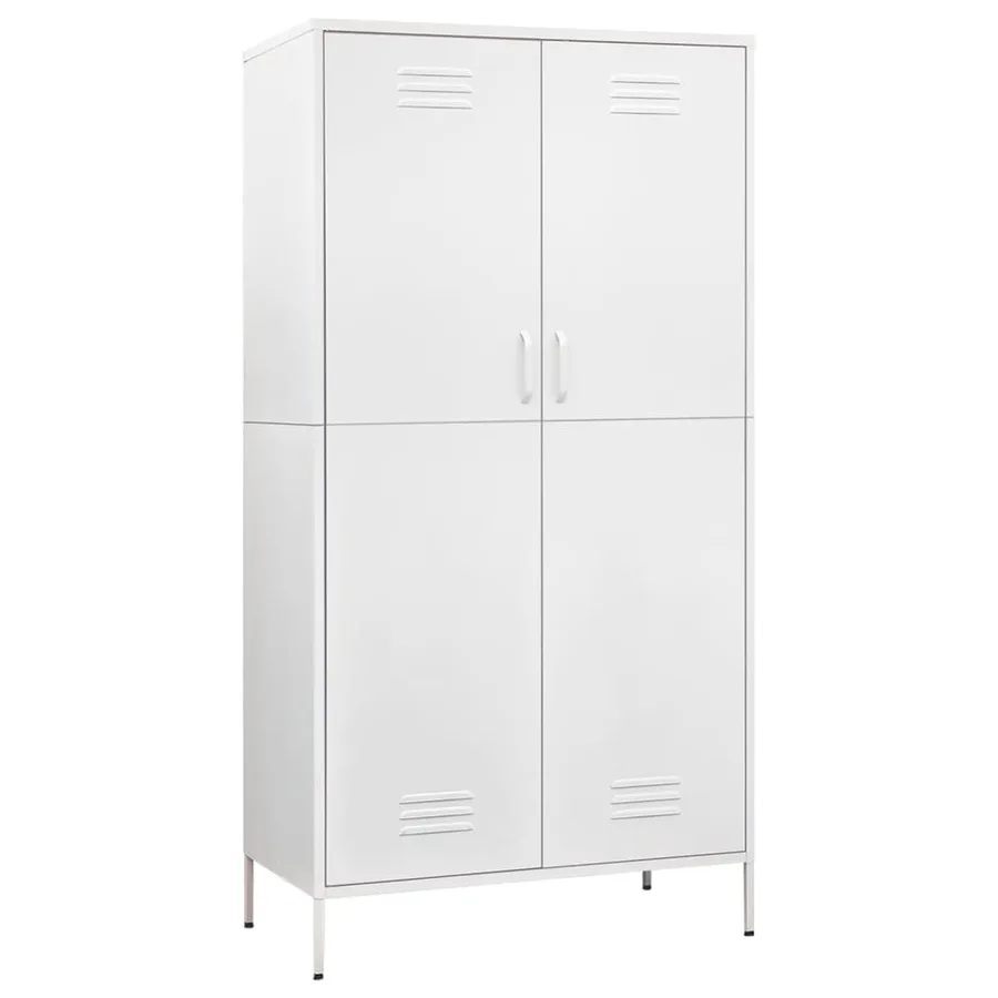 Garde-robe Blanc 90x50x180 cm Acier - 2