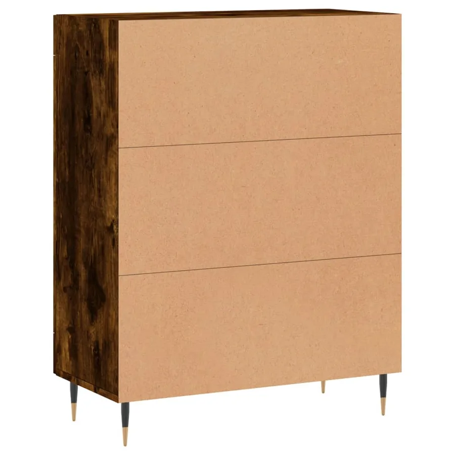Buffet chêne fumé 69,5x34x90 cm bois d'ingénierie - 8