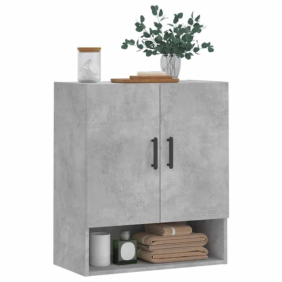 Armoire murale gris béton 60x31x70 cm bois d'ingénierie - 3