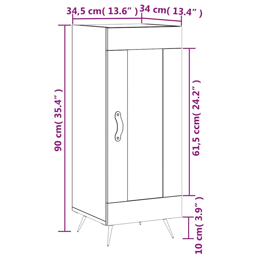 Buffet Chêne sonoma 34,5x34x90 cm Bois d'ingénierie - 13