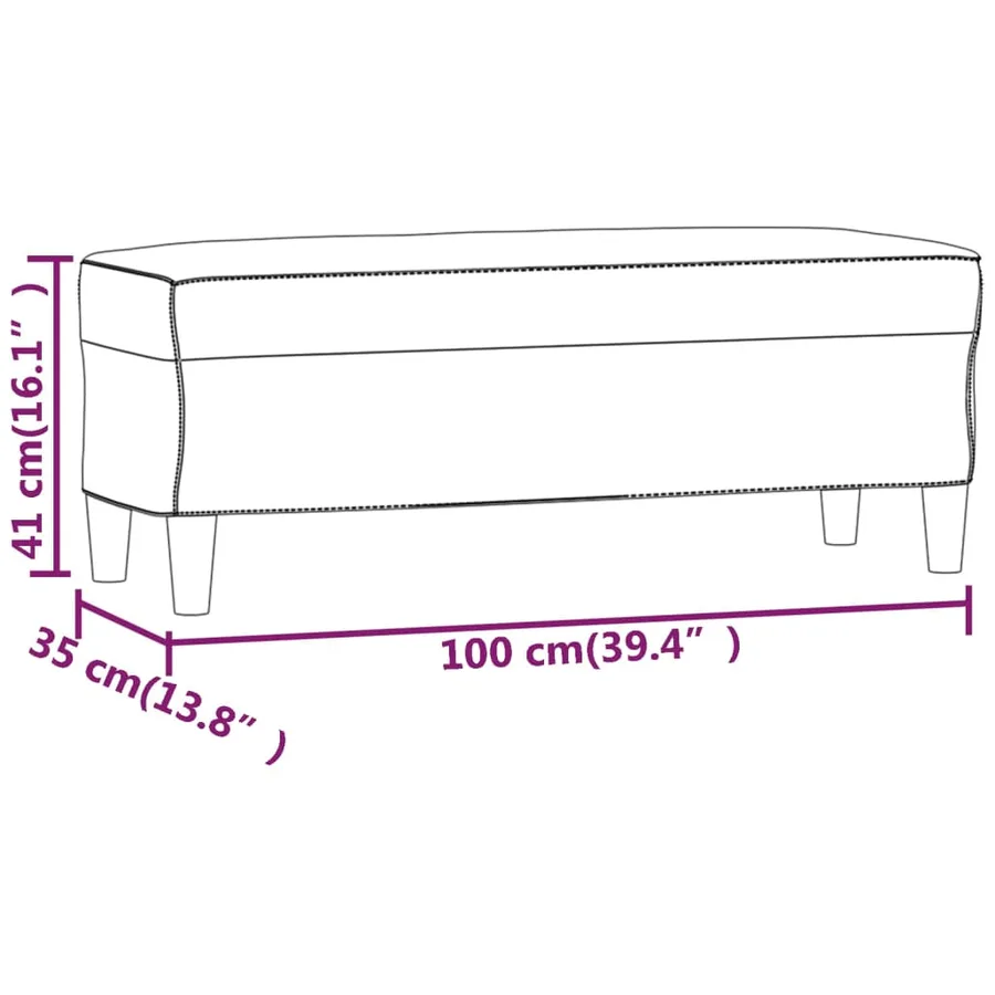Banc Rose 100x35x41 cm Velours - 7