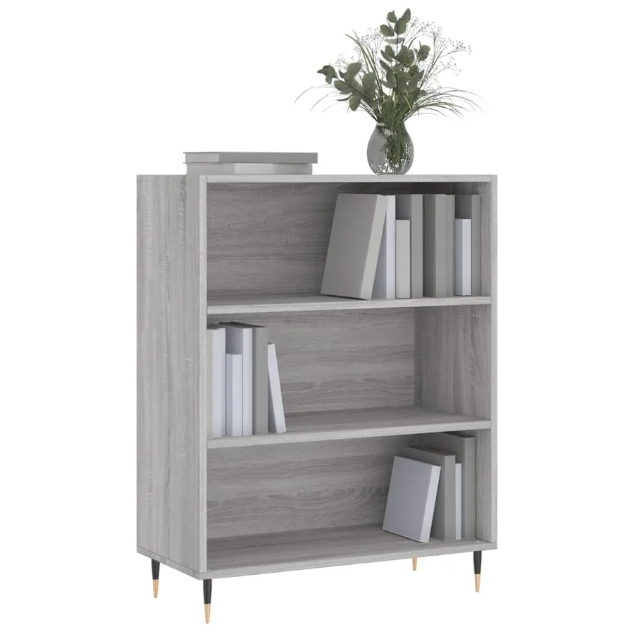 Bibliothèque sonoma gris 69,5x32,5x90 cm bois d'ingénierie - 3