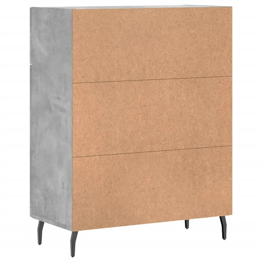 Buffet gris béton 69,5x34x90 cm bois d'ingénierie - 8