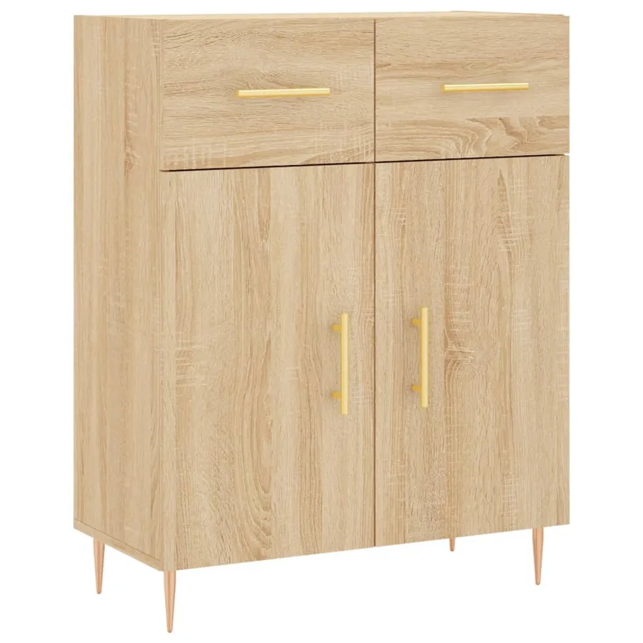 Buffet chêne sonoma 69,5x34x90 cm bois d'ingénierie - 2