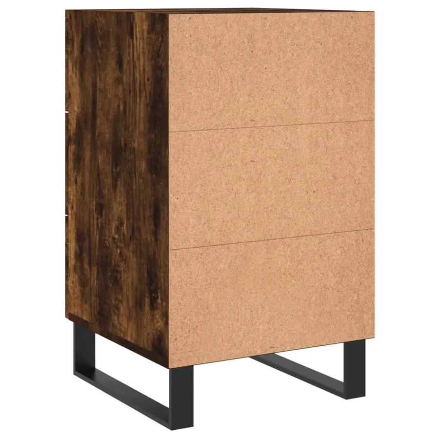 Table de chevet chêne fumé 40x40x66 cm bois d'ingénierie - 8