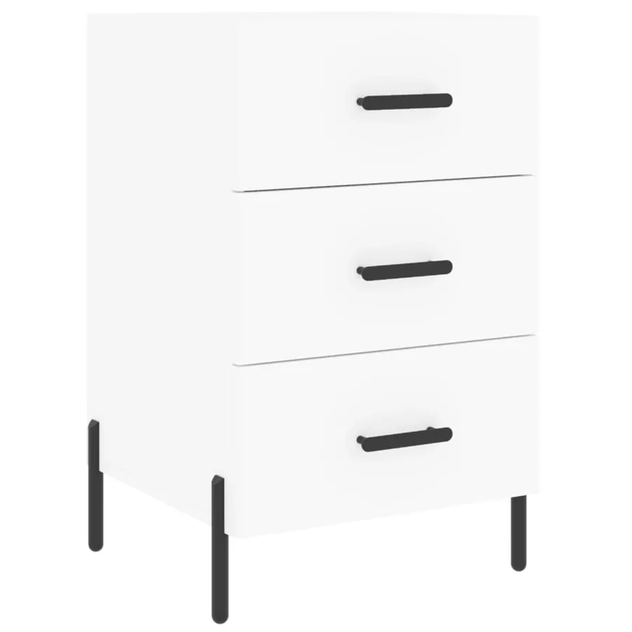 Table de chevet blanc 40x40x66 cm bois d'ingénierie - 2