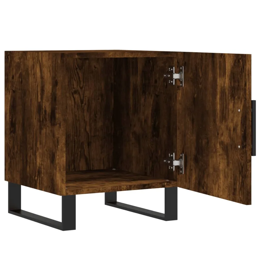 Tables de chevet 2 pcs chêne fumé 40x40x50 cm bois d'ingénierie - 5