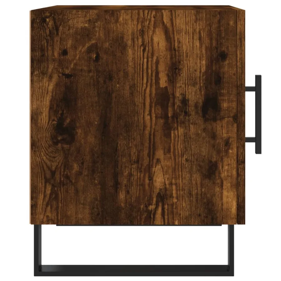 Tables de chevet 2 pcs chêne fumé 40x40x50 cm bois d'ingénierie - 8
