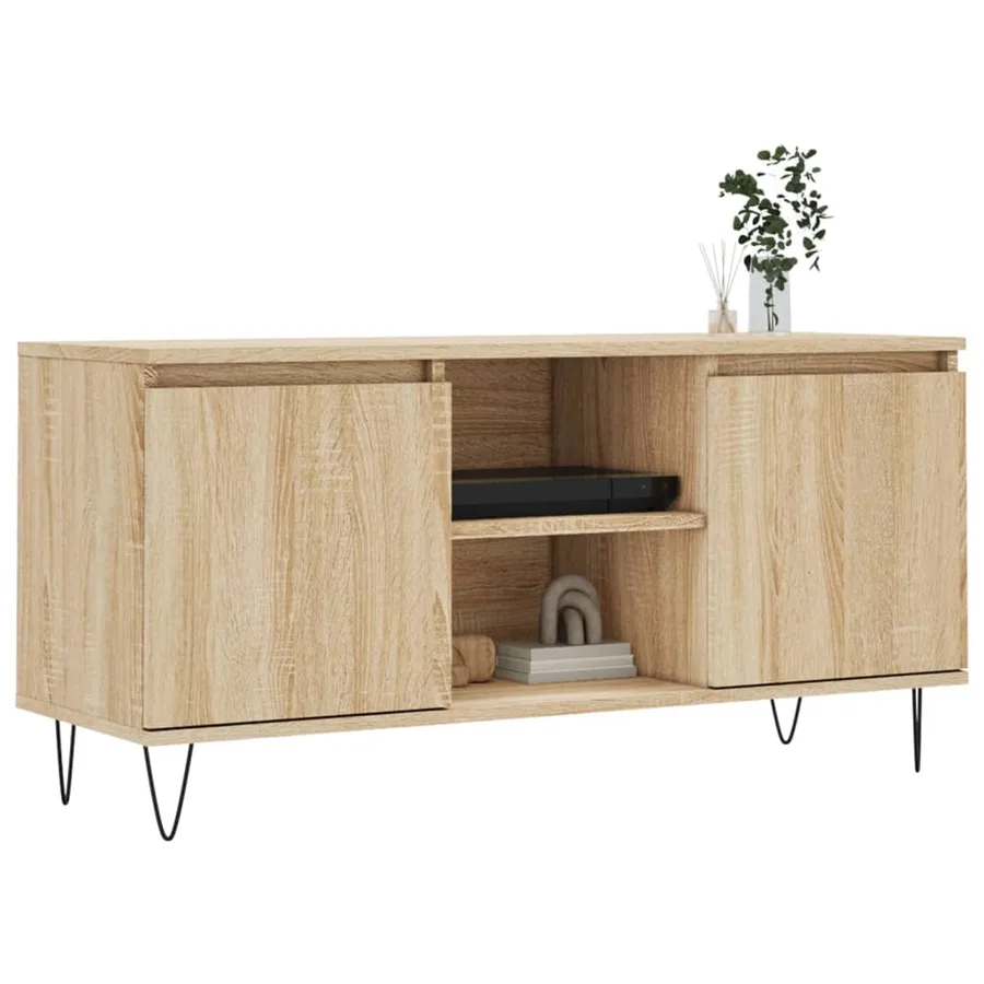 Meuble TV chêne sonoma 104x35x50 cm bois d'ingénierie - 3