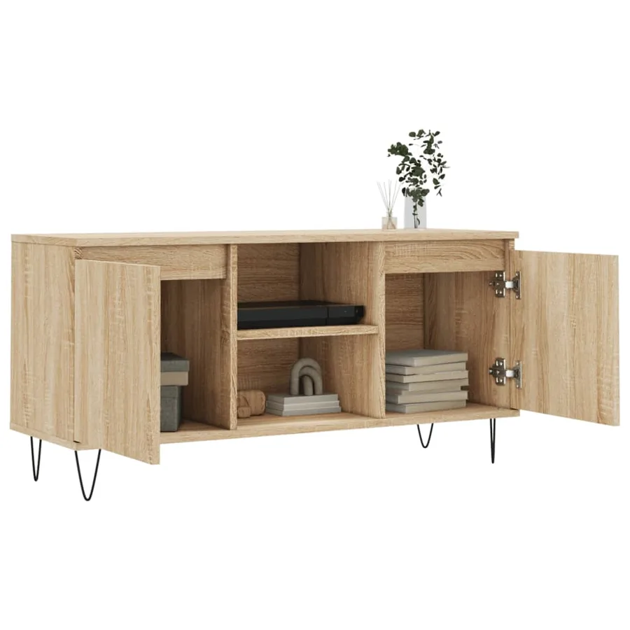 Meuble TV chêne sonoma 104x35x50 cm bois d'ingénierie - 4