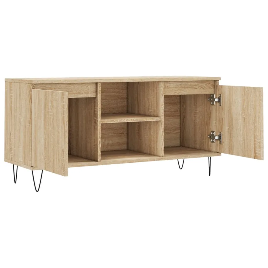 Meuble TV chêne sonoma 104x35x50 cm bois d'ingénierie - 6